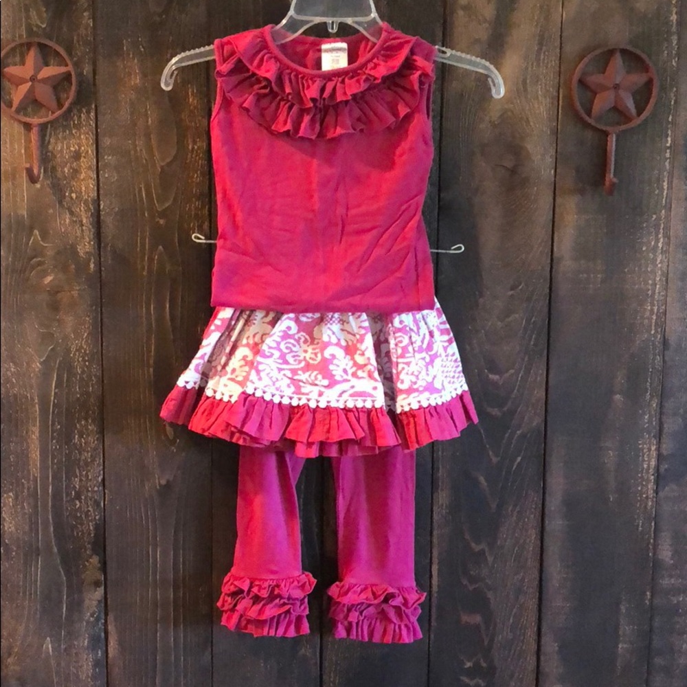 Persnickety Pink Ruffle Set (Tank/Skirt/Leggings)